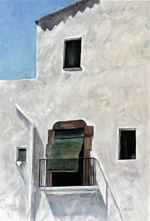 House with green blinds