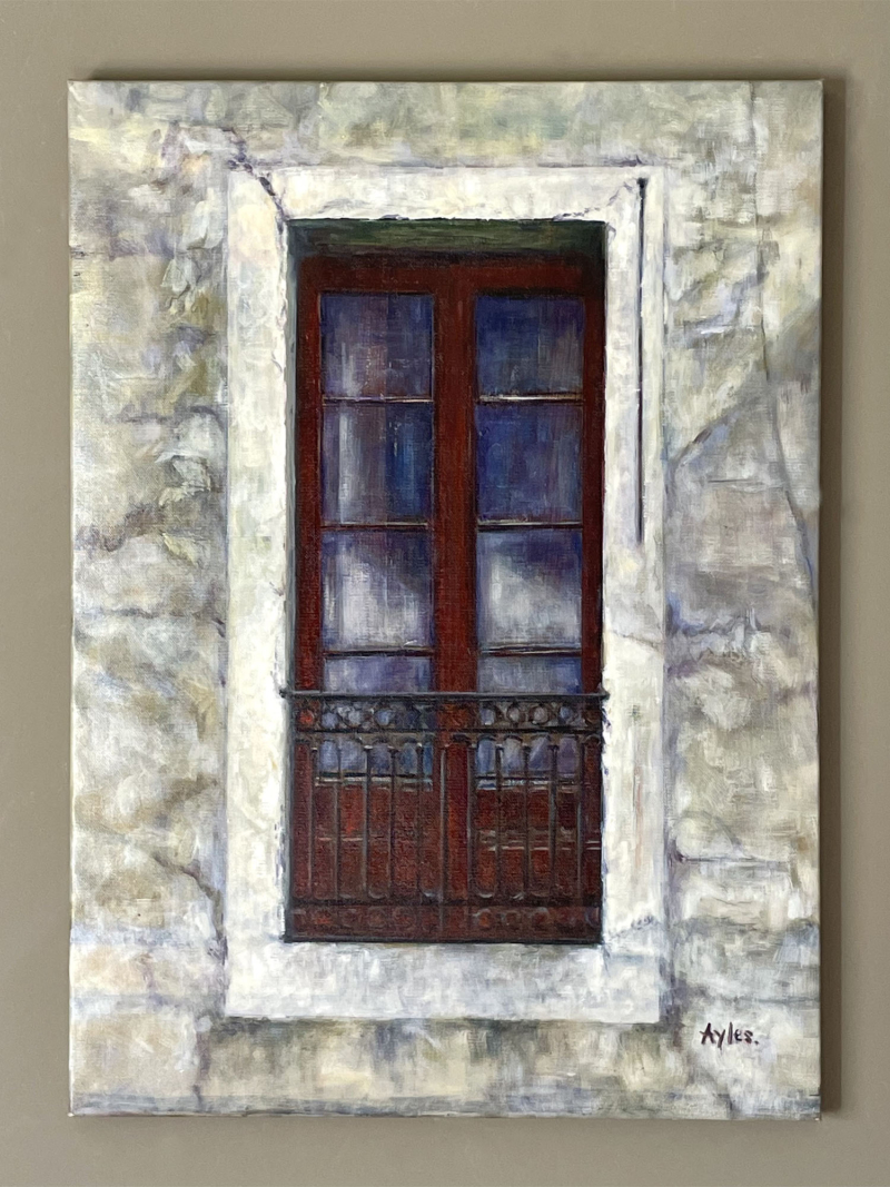 Caroline Ayles - Balcony with Red Doors