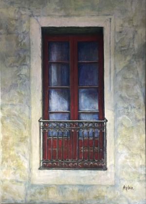 Balcony with Red Doors