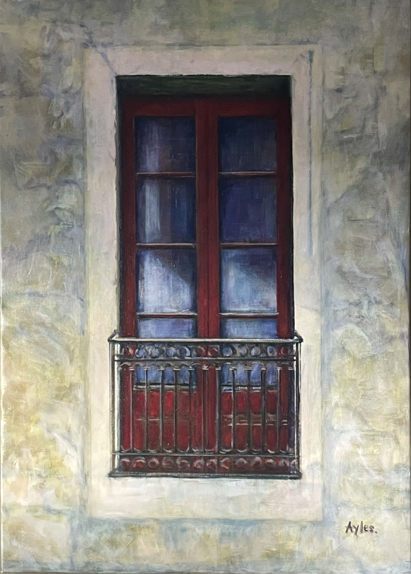 Balcony with Red Doors