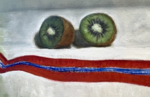 Cut Kiwi on a French Cloth